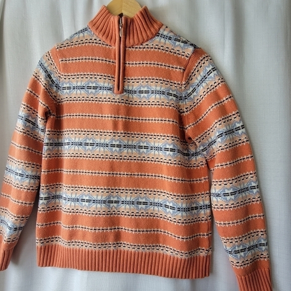 VINTAGE NORTHERN REFLECTIONS Coral  Knit Coastal Grandma Fisherman Half Zip - Picture 5 of 12